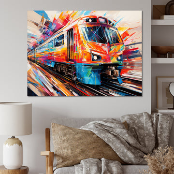 Train Fusion Of Lines - Train Canvas Wall Art